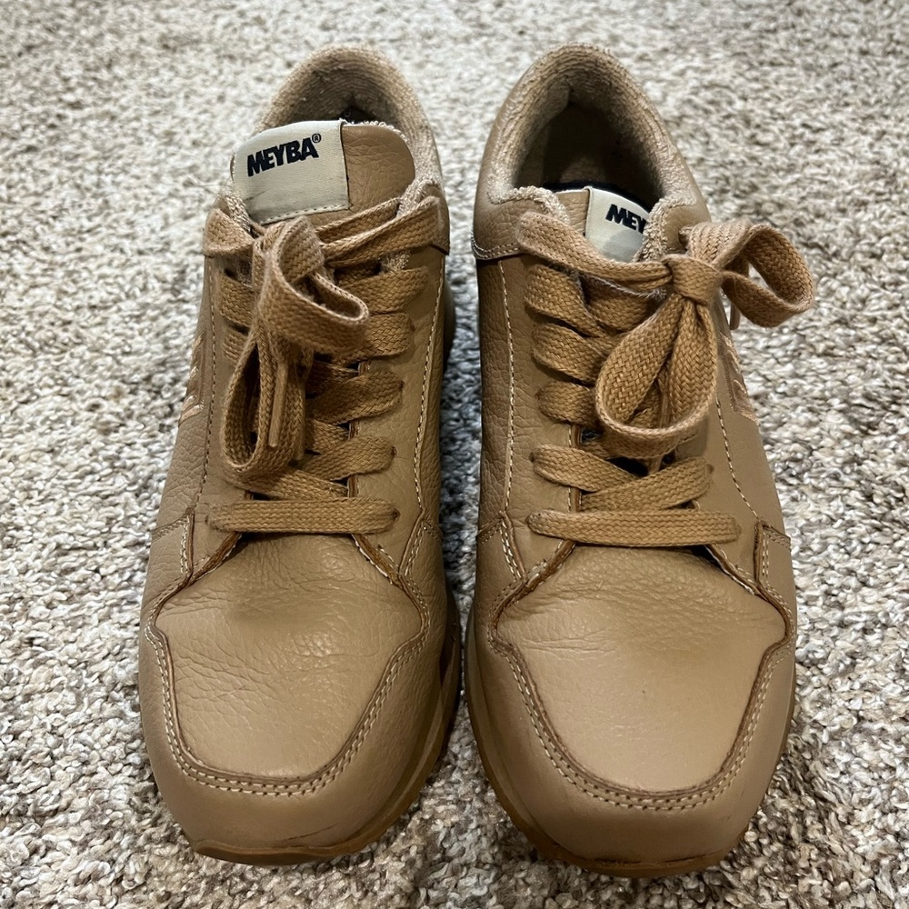 Meyba Casual Tan Leather Sneakers